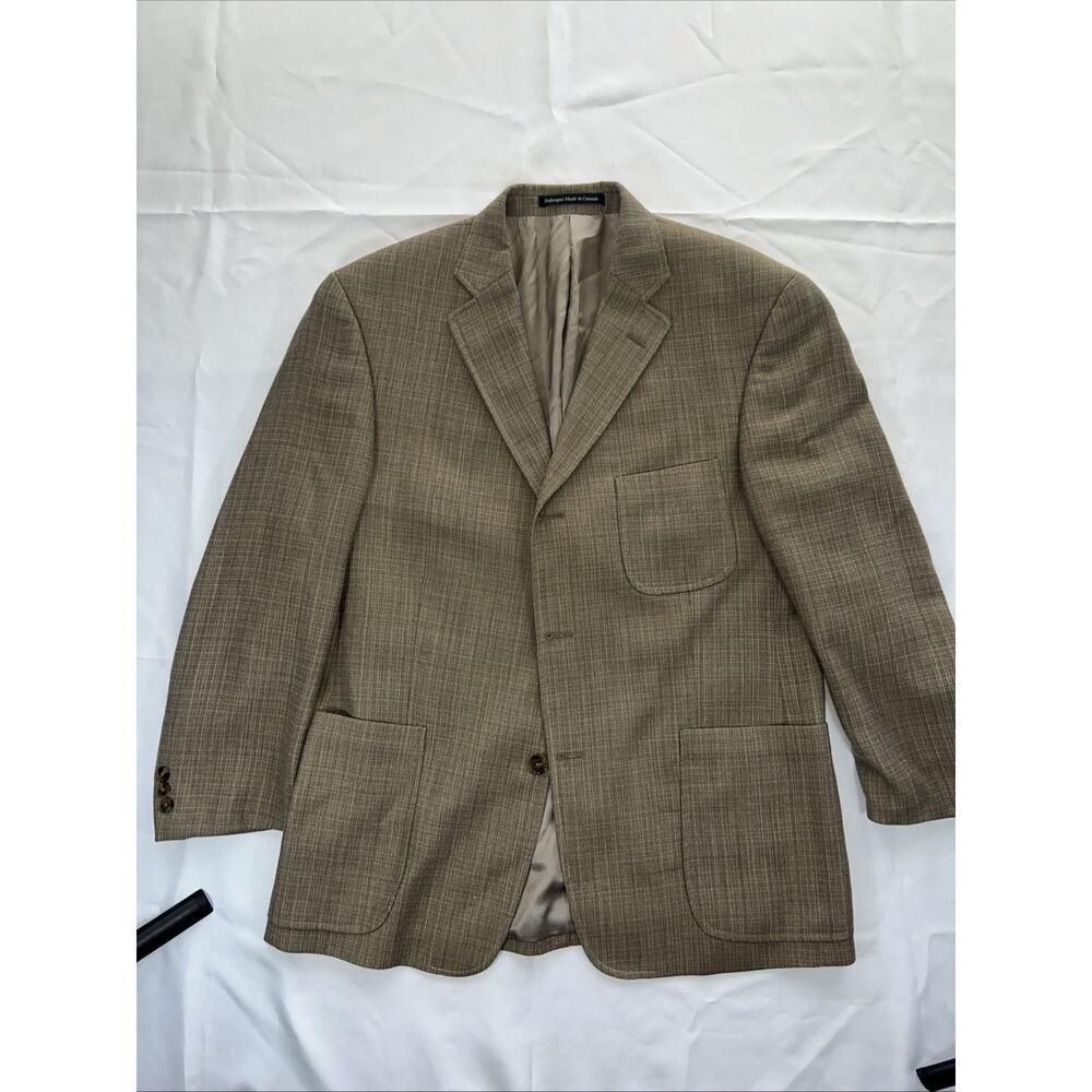 S. Cohen Zegna 3 Button Canada Wool Tweed Blazer Size 42S